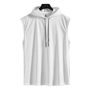<b>Men</b> <b>Sleeveless</b> Hooded Vest 100% Cotton Solid Color Knitted Breathable Casual Winter Loose Fit - Product Image 5