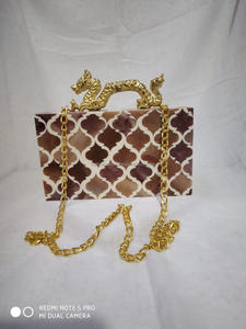 Bolso de mano de resina de lujo hecho a mano, monedero de noche de Color personalizado, patrón pintado a mano, 'modelo', ropa nupcial Formal, forma personalizada - Product Image 4