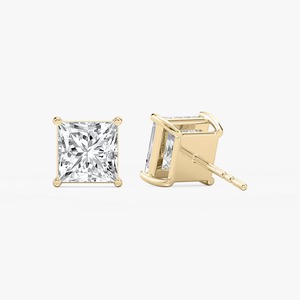 Pendientes de Diamantes Cultivados en Laboratorio con Corte Princesa, Engaste Invisible con Diamantes Rectangulares y Redondos, Joyería Elegante para Mujer - Product Image 2