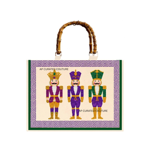 Bolsa de Lona Bordada con Cuentas Personalizada, Diseño Reina de Mardi Gras con Sueños, Bolsa de Mano Hecha a Mano para Fiestas - Product Image 4