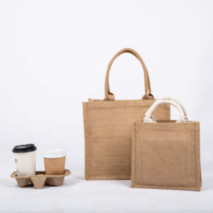 Bolsa Ecológica de Yute para Almuerzo y Lonchera con Forro Interior Aislante, Capacidad de 6-10L, con Asas para Uso Diario en la Oficina y la Escuela - Product Image 5