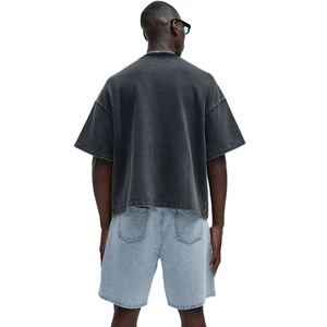 Camisetas vintage personalizadas para hombre, camisetas extragrandes desgastadas con efecto descolorido por el sol, camisetas extragrandes con lavado ácido 100% algodón - Product Image 3
