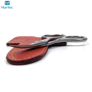 Pochette en cuir de luxe, ciseaux à cuticules et à ongles en acier inoxydable, outil de manucure de haute précision, ciseaux à ongles avec manche en acier - Product Image 5