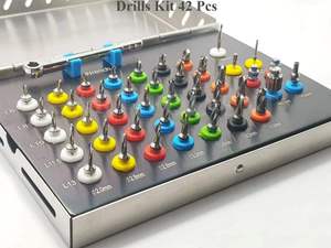 42-Piece High Steel Manual Dental Drill <b>Set</b>-Ratchet Implant Surgical Drill <b>Drivers</b> Conical Kit CE Certified By Grip Surgical - Product Image 3