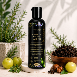 Aceite Capilar de Romero y Aloe Vera |   Aceite Herbal para el Crecimiento del Cabello, para el Cuidado de la Caída del Cabello, Nutrición del Cuero Cabelludo, Fortalecimiento del Cabello y Brillo Natural - Product Image 1