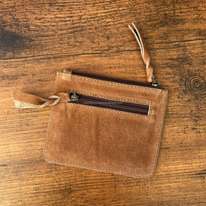 Vente chaude personnalisé botte point daim cuir Mini changement portefeuille pour femmes haute qualité Vintage en cuir véritable fermeture éclair porte-monnaie - Product Image 6