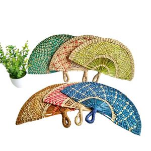 BLUE LOTUS FARM Natural Seagrass Handmade Hand Fan-Classic Handheld <b>Straw</b> Fan for Instant Outdoor Summer Relief - Product Image 1