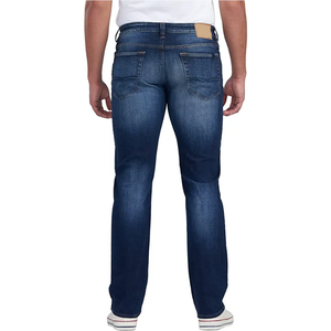 Jeans droits pour homme bleu foncé personnalisés, pantalon en denim classique pour un usage quotidien décontracté, style streetwear et marque privée - Product Image 2