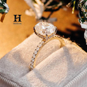Anillo de Diamante Cultivado en Laboratorio con Corte Asscher Art Deco de Lujo, Oro de 14K, Octágono, Baguette, Halo, Anillo de Compromiso para Mujer, Certificado IGI - Product Image 3