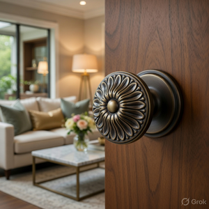 Heavy Duty Solid Brass <b>Door</b> <b>Knob</b> Antique Finish | Classic Vintage Main <b>Door</b> Handle | Premium Entrance Hardware for Home Decor - Product Image 2