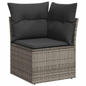 100% Polyester <b>Grey</b> PE <b>Rattan</b> and Powder-Coated Steel Garden <b>Sofa</b> Set - Product Image 4