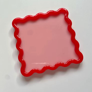 Elegante Bandeja Cuadrada de Resina con Superficie Pulida Lisa para Decoración de Bodas y Aniversarios - Product Image 1