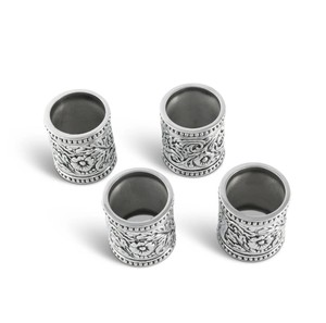 Juego de Anillos para Servilletas de Latón con Grabado Floral Plateado Antiguo de 5 cm, Vintage, Ecológicos, Duraderos, de Lujo, para Navidad, Bodas, Cenas - Product Image 3