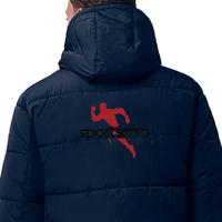 Veste matelassée en toile écologique bleu marine pour homme Sportscode, coupe-vent, fermeture éclair, manteau chaud d'hiver