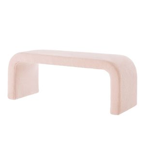 Modern Set of 3 U-Shaped Teddy Ottoman Bench Small Extra Seating for Entryway Bedroom or Sofa <b>Footrest</b> - Product Image 3