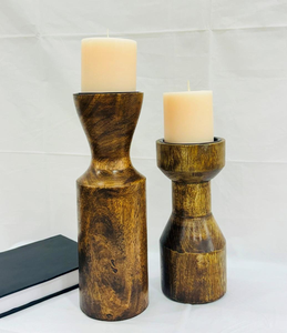 Support de bougie en bois naturel écologique, imprimé en typographie classique, décoration d'intérieur, pour mariage, fête, table, bougeoir - Product Image 4