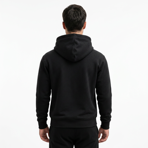 Sweat-shirt à capuche en molleton noir pour homme Storm Fit, coupe classique, pull décontracté avec poche avant et logo imprimé, automne - Product Image 2