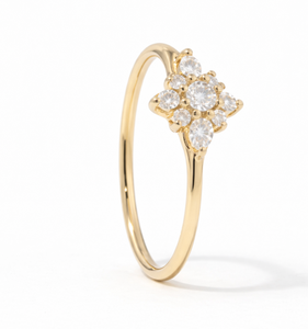 Anillo de Compromiso Minimalista de Lujo con Diseño Floral, Diamantes Cultivados en Laboratorio de Primera Calidad, Oro Sólido de 14K/18K, Regalo de Aniversario - Product Image 5