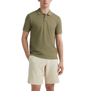 Camisas de Golf de Punto 100% Algodón para Hombre - Color Verde Oliva Sólido, Manga Corta, Verano, con Logotipo Personalizado Bordado, Antiarrugas - Product Image 1