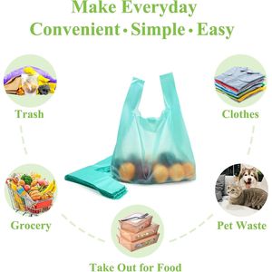 Sacchetti di Plastica Blu Lago 16x23 Pollici con Manici per Negozi e Attività Commerciali - Product Image 4