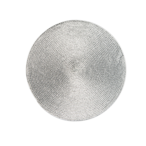 Excelsa Placemat Set Of 6 Platinum Silver 36x36 Cm Round <b>Plastic</b> <b>Table</b> Mat - Product Image 1