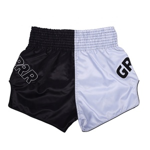 กางเกงมวยไทยแฟร์เท็กซ์รุ่นใหม่ล่าสุด สีขาวดำ แบบสั่งทำพิเศษ สำหรับคิกบ็อกซิ่ง ฝึกซ้อม ยูนิเซ็กซ์ เหมาะสำหรับมวยไทย มวยสากล และศิลปะการต่อสู้แบบผสมผสาน - Product Image 2