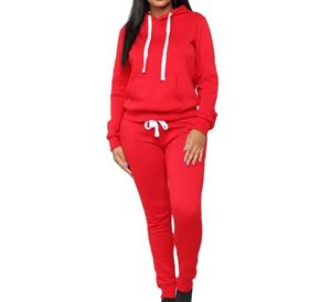Venta caliente Cómodo Fitness Wear Pullover Hoodie Mujeres de alta calidad 2 piezas Set Chándales a la venta ahora - Product Image 1