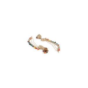 Pendientes de Moda para Mujer, Multicolores, Estilo Kashmiri, Chapados en Oro, Diseño de Flor, Cristal, Imitación de Perla - Product Image 3