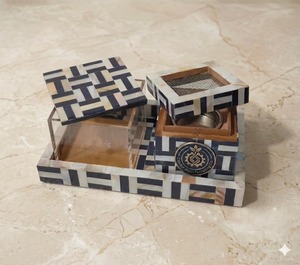 Ensemble de brûleurs d'encens sculptés à la main en nacre, style arabe, diffuseur d'aromathérapie, porte-encens décoratif - Product Image 5
