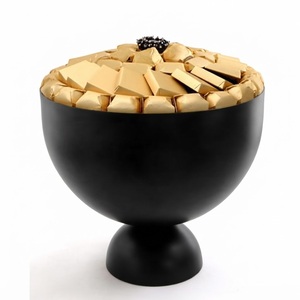 Bol à chocolat moderne en argent plaqué avec support, plat de service décoratif en argent orné pour fruits secs, cadeaux de mariage et usage domestique - Product Image 2