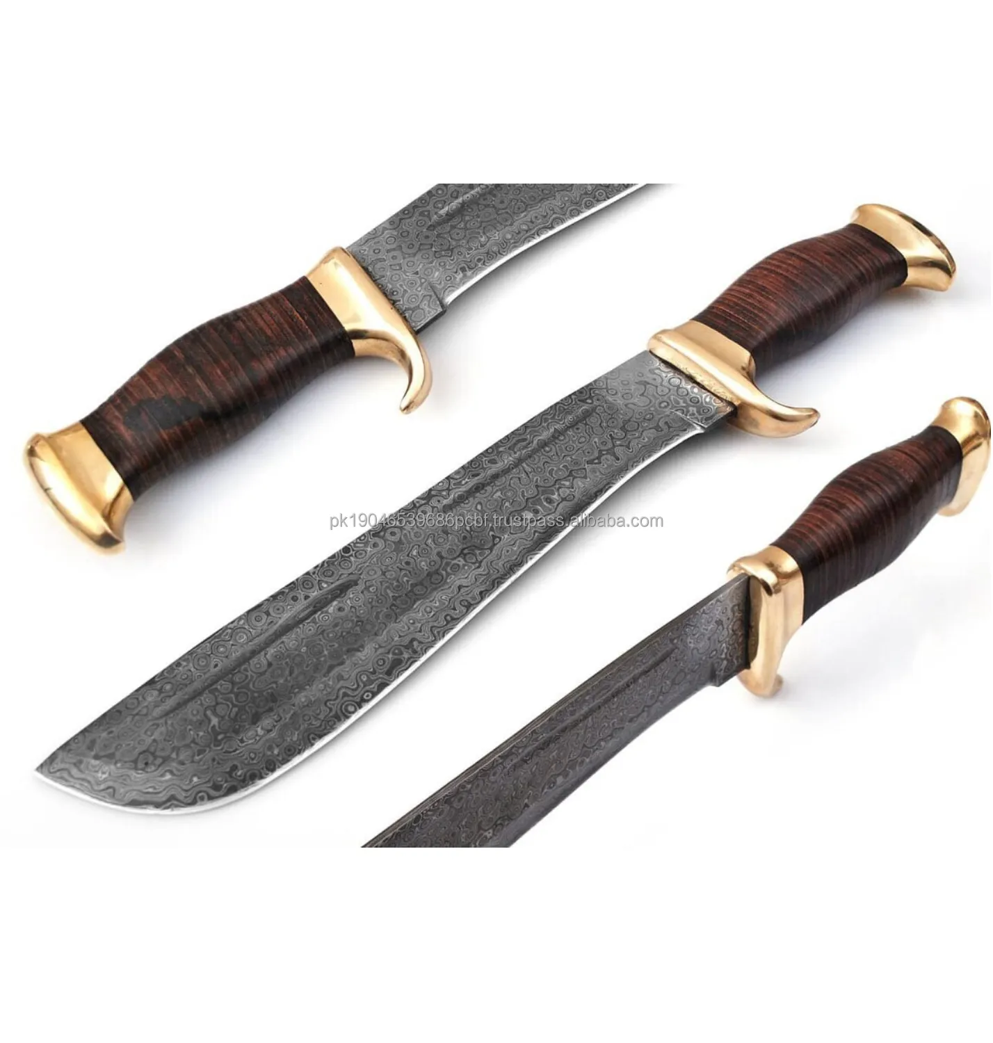 Özel tasarım en popüler sıcak satış avcılık Knife bıçak Damascus 10 şam çelik avcılık bıçaklar deri kılıf ile sabit bıçak