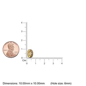 Breloque Ronde en Quartz Fumé et Or Italien 14 carats, Breloque Roue en Quartz Brun, Support de Breloque Ronde, Pierre Ronde Éternité Novembre - Product Image 3