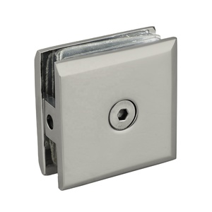 51 X 51mm Solid Brass <b>Brushed</b> Nickel Beveled Edge <b>Shower</b> Door Glass Clamp - Product Image 1
