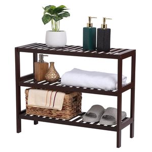 Moderna Scarpiera a 3 Ripiani in Bambù con Panca, Scaffale Multifunzionale per Ingresso, Corridoio, Bagno o Soggiorno - Product Image 3