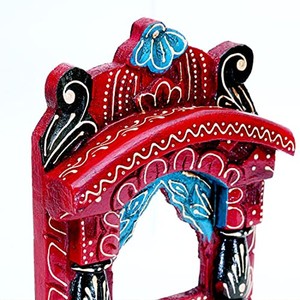 ไม้สักทาสีมือแขวนผนังวัดแขวนด้วยใบไม้สีทอง - Product Image 3