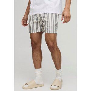 Shorts d'été décontractés en coton respirant à rayures, style nouveau, pour hommes, pour la gym et le fitness, en vente à prix réduit, OEM - Product Image 1