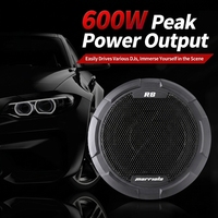 Subwoofer actif de voiture de 8 pouces et amplificateur mono 170W RMS, tube de basses sous le siège pour système audio automobile