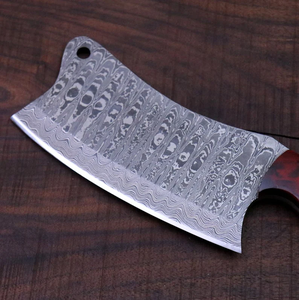 Cuchillo de Carnicero de Acero de Damasco Hecho a Mano con Mango de Resina y Funda de Cuero, Venta al por Mayor OEM ODM - Product Image 2