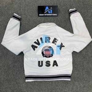 Veste en cuir Avirex blanche American Flight pour femmes, en cuir de vache véritable, veste en cuir Avirex pour femmes, veste courte - Product Image 2