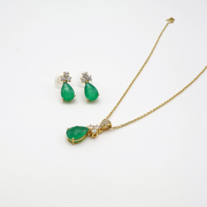 Elegante Conjunto de Pendientes y Colgante de Ónix Verde, Joyería de Piedras Preciosas para Damas, Accesorio de Moda - Product Image 5