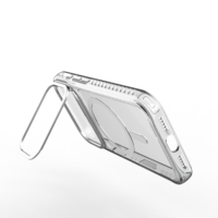 Funda con Soporte Magnético para 13/14/15/16, Híbrida TPU+PC, Soporte de 180 Grados, Diseño Transparente, Protección Anticaídas