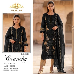 Última tendencia en trajes Salwar de seda crujiente con bordado de lentejuelas, para usar en todas las ocasiones. Compre directamente del proveedor al por mayor. - Product Image 3