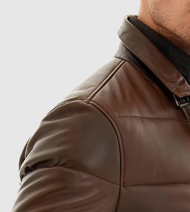 Veste en toile et cuir tendance pour homme, style streetwear, coupe-vent et imperméable, 200 grammes de rembourrage, nouvelle collection - Product Image 6