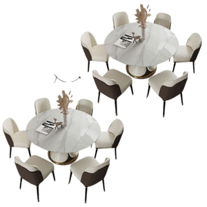 Juego de mesa de comedor redonda de buena calidad para sala de comedor y muebles de restaurante juego de comedor de madera maciza a la venta - Product Image 3