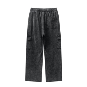 Pantalon cargo en velours côtelé pour femme, taille élastique, coupe ample, couleur unie, plusieurs poches, tenue décontractée pour l'automne - Product Image 6