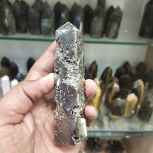 Natural Pyrite <b>Raw</b> Crystal Tower Obelisk Stone Art Collectible Specimen - Product Image 2