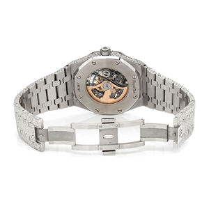 Reloj de Cuarzo de Acero Inoxidable para Hombre, Modelo Hip Hop con Incrustaciones de Diamantes Moissanite VVS, Correa de 20 mm, Esfera de Cristal - Product Image 5