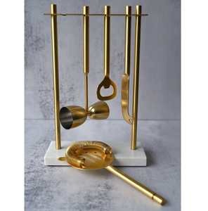 Juego de Herramientas de Barra de Latón Dorado, Ecológico, para Hogar y Restaurantes, Juego de Herramientas para Café y Vino a un Precio Razonable - Product Image 1