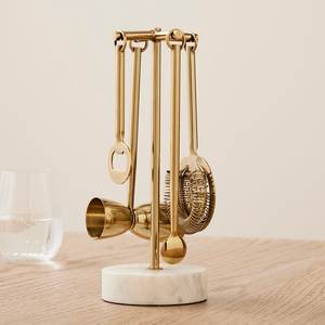 Kit de bar à cocktails en acier inoxydable avec support en marbre, accessoires de cocktail haut de gamme, organiseur de bar à domicile, ensemble de cocktail moderne - Product Image 5