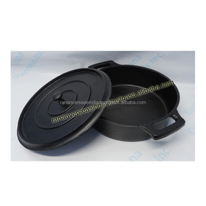 Cocotte en fonte pré-assaisonnée de haute qualité, style moderne et simple, avec couvercle en verre et deux poignées, noire, pour la maison - Vente chaude - Product Image 4